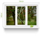 Трехстворчатое пластиковое окно 204*140 ( профиль KBE 70)