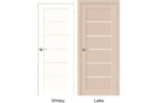 Межкомнатная дверь «Вуд Модерн-22», натуральный шпон (цвет Whitey, Latte)