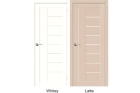 Межкомнатная дверь «Вуд Модерн-29», натуральный шпон (цвет Whitey, Latte)