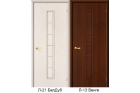 Межкомнатная ламинированная дверь «2Г», (цвет Л-21 Белёный Дуб, Л-13 Венге)