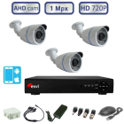 Комплект видеонаблюдения уличный на 3 AHD камеры 720P/1Mpx (light)