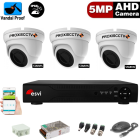 Комплект видеонаблюдения - 3 антивандальных всепогодных камер HD 5Мп/Mpx  