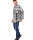 Рубашка мужская с длинным рукавом, шотландка оптом 50 шт.