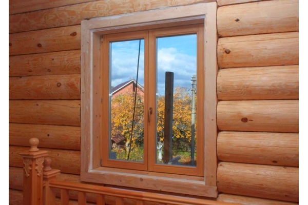 Деревянное двухстворчатое окно 1400*1300 дуб