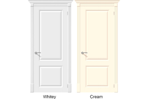 Межкомнатная дверь Эмаль «Скинни-12», (цвет Whitey, Cream)