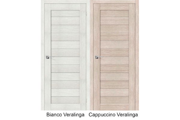 Межкомнатная дверь экошпон «Порта-21», (цвет Bianco Veralinga, Cappuccino Veralinga)