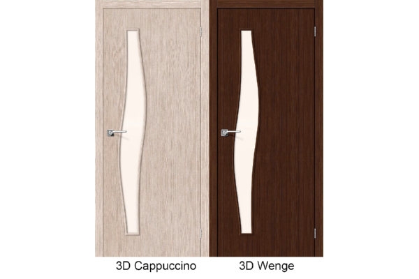Межкомнатная дверь МДФ «Мастер-8», (цвет 3D Cappuccino, 3D Wenge)