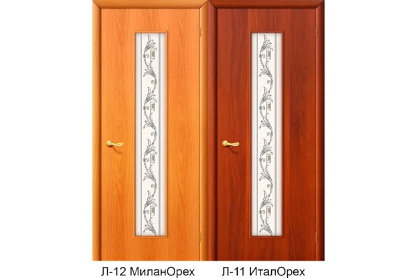 Межкомнатная ламинированная дверь «24Х», (цвет Л-12 Миланский Орех, Л-11 Итальянский Орех)