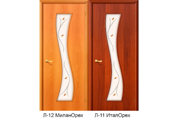 Межкомнатная ламинированная дверь «11Ф», (цвет Л-12 Миланский Орех, Л-11 Итальянский Орех)