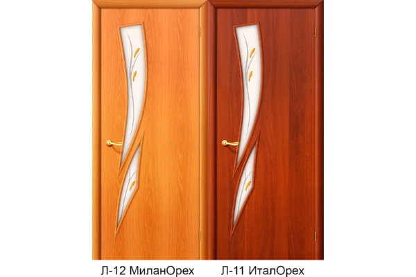 Межкомнатная ламинированная дверь «8Ф», (цвет Л-12 Миланский Орех, Л-11 Итальянский Орех)