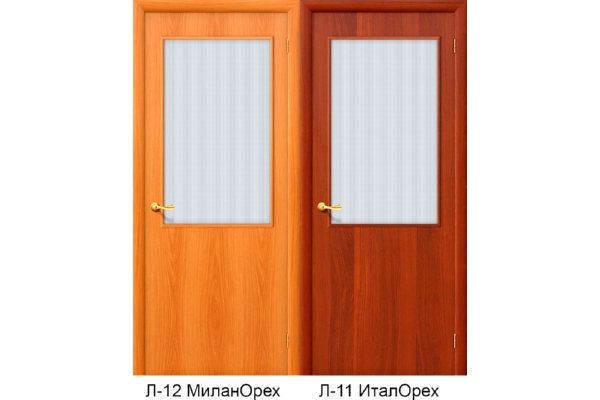 Межкомнатная ламинированная дверь «Гост-13», (цвет Л-12 Миланский Орех, Л-11 Итальянский Орех, ПО-2)