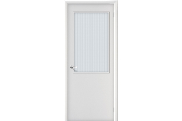 Межкомнатная ламинированная дверь «Гост-13», (цвет Л-23 Белый, ПО-2)