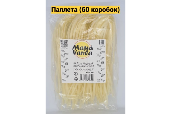 Лапша рисовая Mama-Varila (4мм) безглютеновая (флоу-пак)
