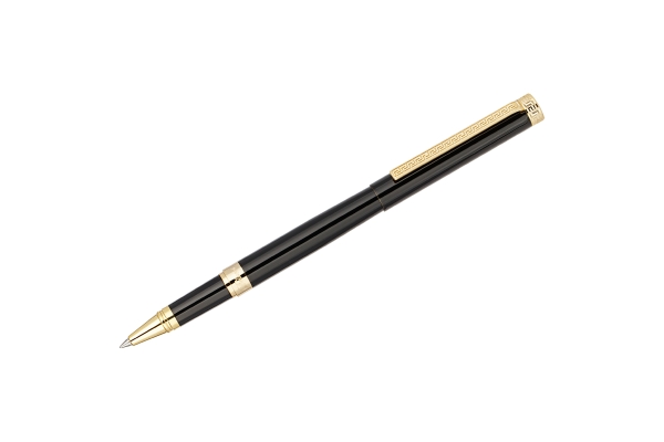Ручка-роллер Delucci "Classico", черная, 0,6мм, корпус черный/золото, подарочн. уп.