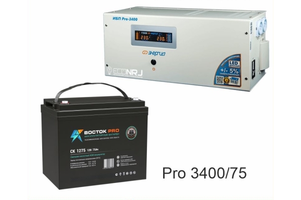 Энергия PRO-3400 + Аккумуляторная батарея ВОСТОК PRO СК-1275