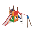 Детский игровой комплекс с горкой и качелями «Счастливое детство» ДИК 2.01.01 H=1200