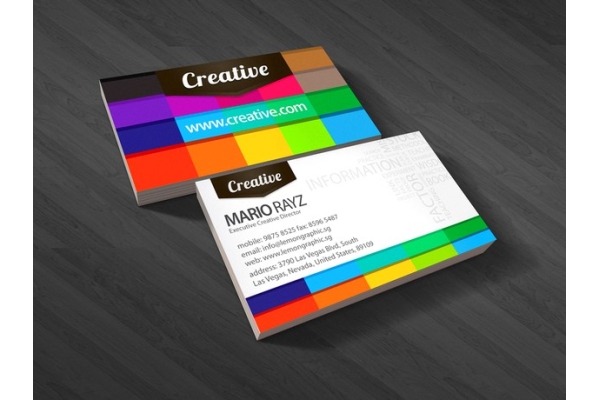 Дизайн визитки цветной (4+0)