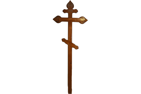 Крест деревянный лакированный резной