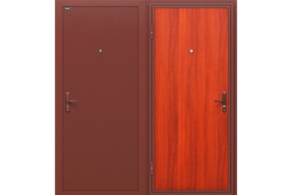 Дверь входная с внутренним открыванием «Инсайд Эконом», (цвет Антик Медь/М-11 Итальянский Орех)