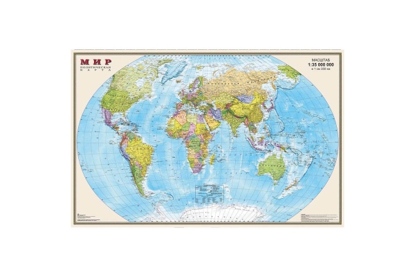 Карта "Мир" политическая DMB, 1:35млн., 900*580мм, матовая ламинация