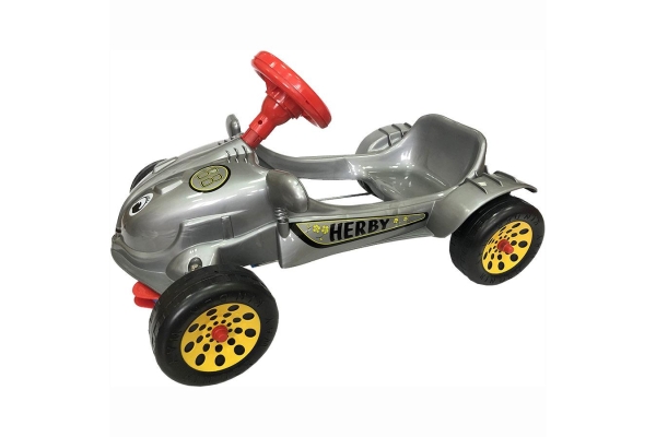 Машина педальная Herbi с музыкальным рулем Orion Toys Серебристый