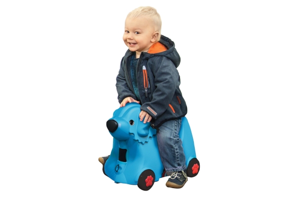 Детский чемодан на колесиках синий Big