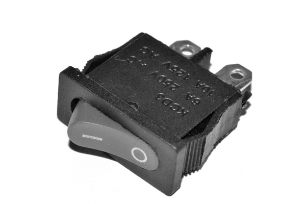 Выключатель клавишный прямоугольный черный Mini 250V 6А (2с) ON-ON (RWB-103)