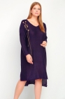 Прямое платье с цепочкой 17051 фиолетовый