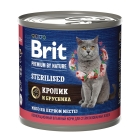 Брит Premium by Nature консервы с мясом кролика и брусникой д/стерилизованных кошек