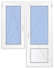 Балконный блок REHAU GRAZIO (2150 мм*1400мм) дверь поворотная окно П/О 
