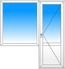 Балконный блок REHAU GRAZIO (2150 мм*2080 мм) дверь поворотная окно глухое