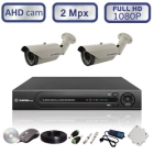 Комплект видеонаблюдения - 2 уличных AHD камеры FullHD1080P/2Mpx
