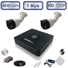 Комплект видеонаблюдения - 2 уличных AHD камеры 720P/1Mpx (light) с монтажным комплектом