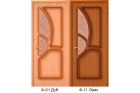 Межкомнатная дверь в шпоне файн-лайн «Греция», (цвет Ф-01 Дуб, Ф-11 Орех)