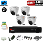 Комплект видеонаблюдения (4 уличных антивандальных камеры 5Мп/Mpx)   