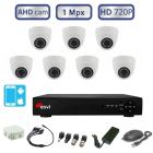 Система видеонаблюдения онлайн для помещений ЛАЙТ на 7 AHD камер 720р/1.0Мп  