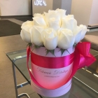 Букет белых роз в коробке №5