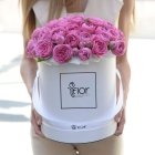 Букет розовых роз в коробке №13