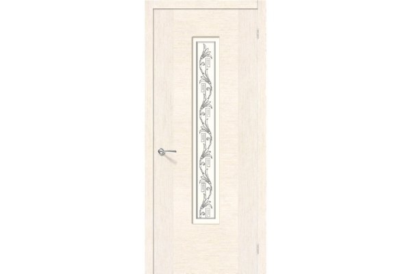 Межкомнатная дверь в шпоне файн-лайн «Рондо», (цвет Ф-22 Белёный Дуб)