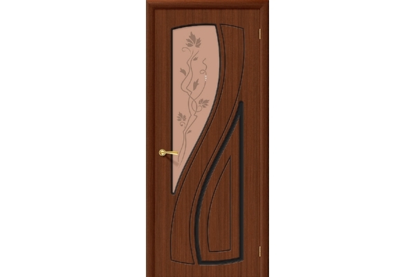 Межкомнатная дверь в шпоне файн-лайн «Лагуна», (цвет Ф-17 Шоколад)