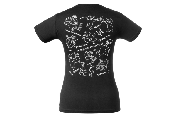 Женские футболки с шелкографией черные