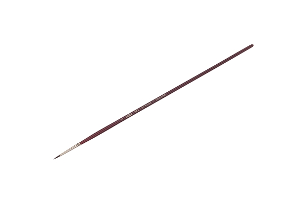 Кисть художественная синтетика бордовая Гамма "Вернисаж", круглая №2, длинная ручка