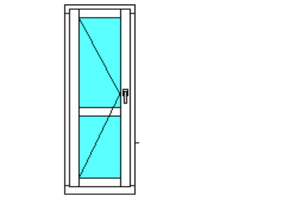 Балконная дверь ПВХ KBE 58  (со сплошным остеклением)