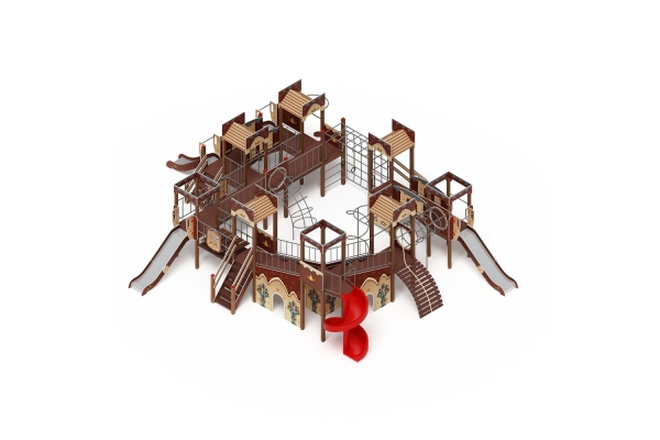 Детская игровая площадка «Замок» ДИК 2.18.12 (винтовой скат) H=2000 H=1200 H=900