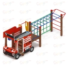 Детский игровой комплекс для дачи «Пожарная машина» ДИК 1.03.2.04-01 Н=750