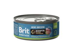 Брит Premium by Nature консервы Ассорти из птицы с потрошками д/взр собак мелких пород 