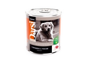 Дарси Консервы (паштет) д/собак с чувствительным пищеварением "Говядина с рисом"