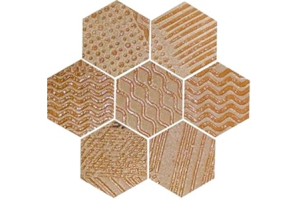 Керамическая плитка декор RAKU ESAGONA COPPER