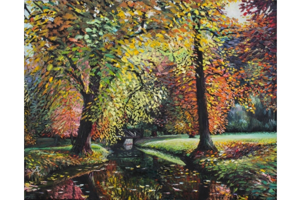 Картина маслом на заказ «Осенняя река»