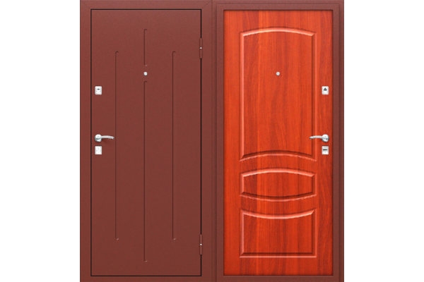 Дверь входная металлическая «Стройгост 7-2», (цвет Антик Медь/Итальянский орех)